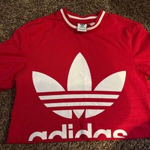 Adidas large logo crop top